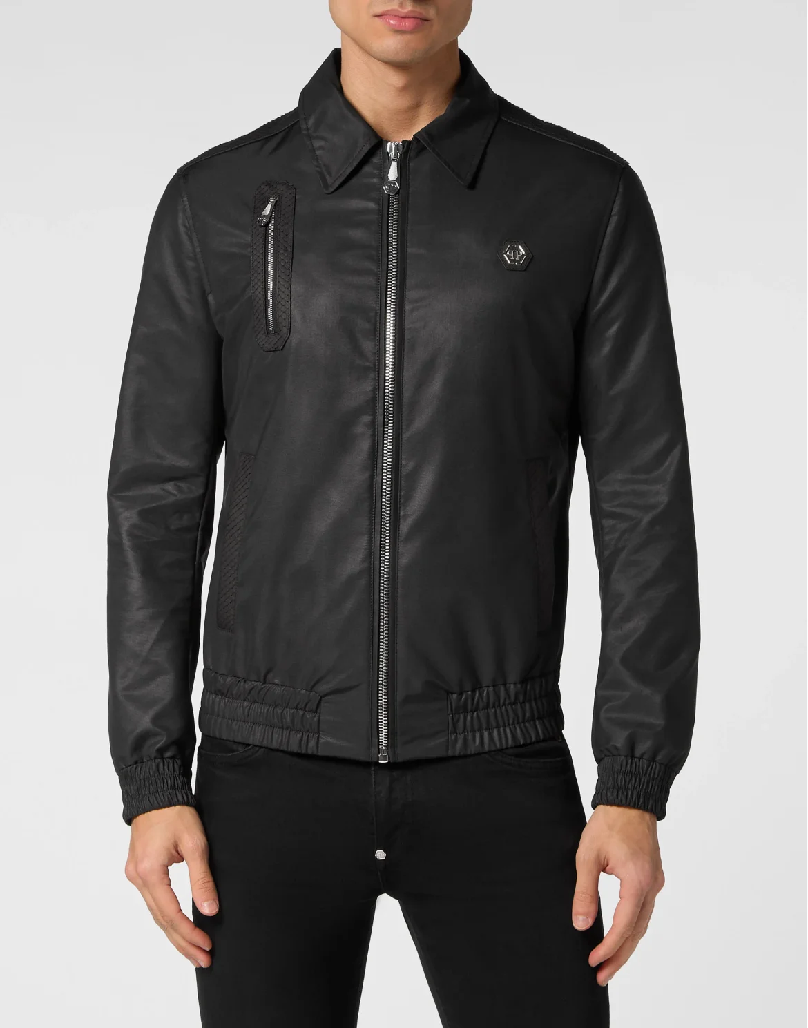 Nylon Jacket with Elaphe, цвет: Черный