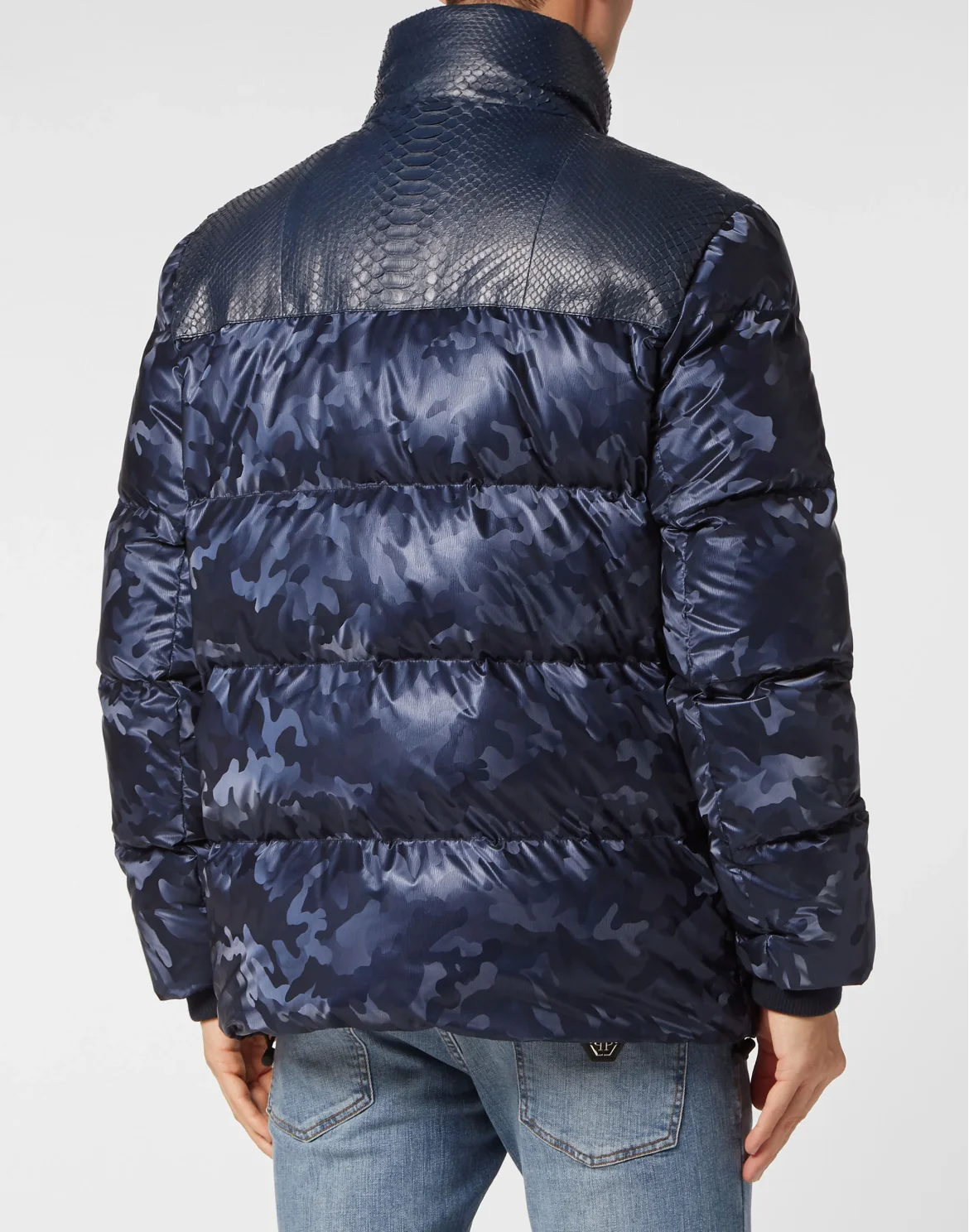 Down Jacket With Python Inserts, цвет: Синий