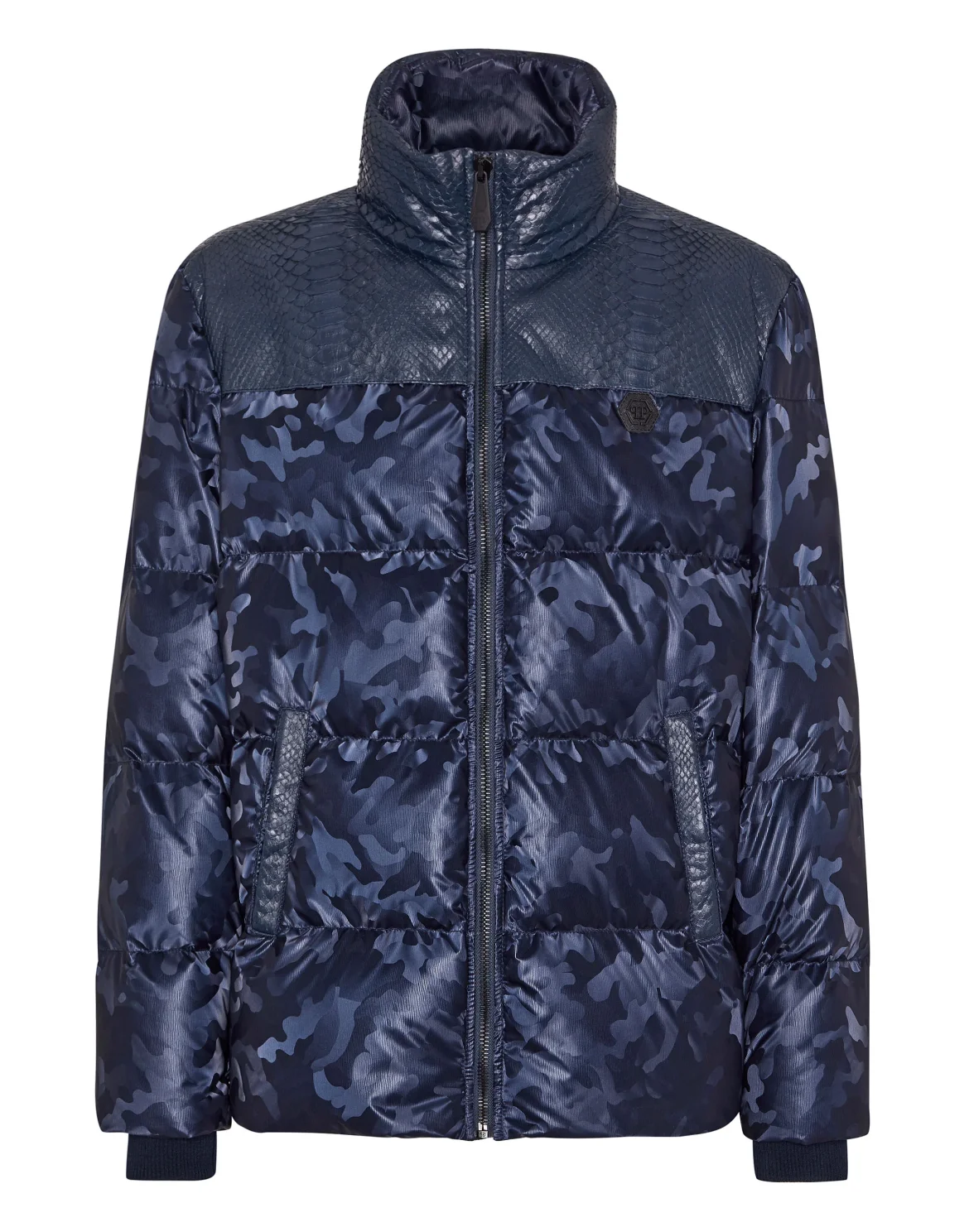 Down Jacket With Python Inserts, цвет: Синий