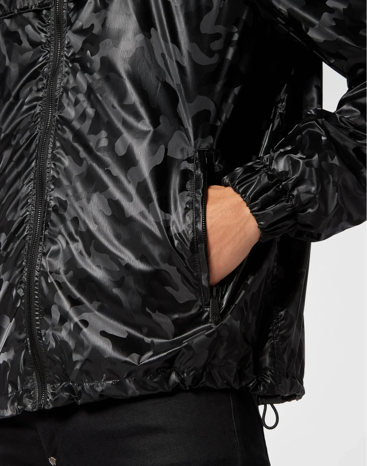 Nylon Windbreaker Camouflage, цвет: Черный