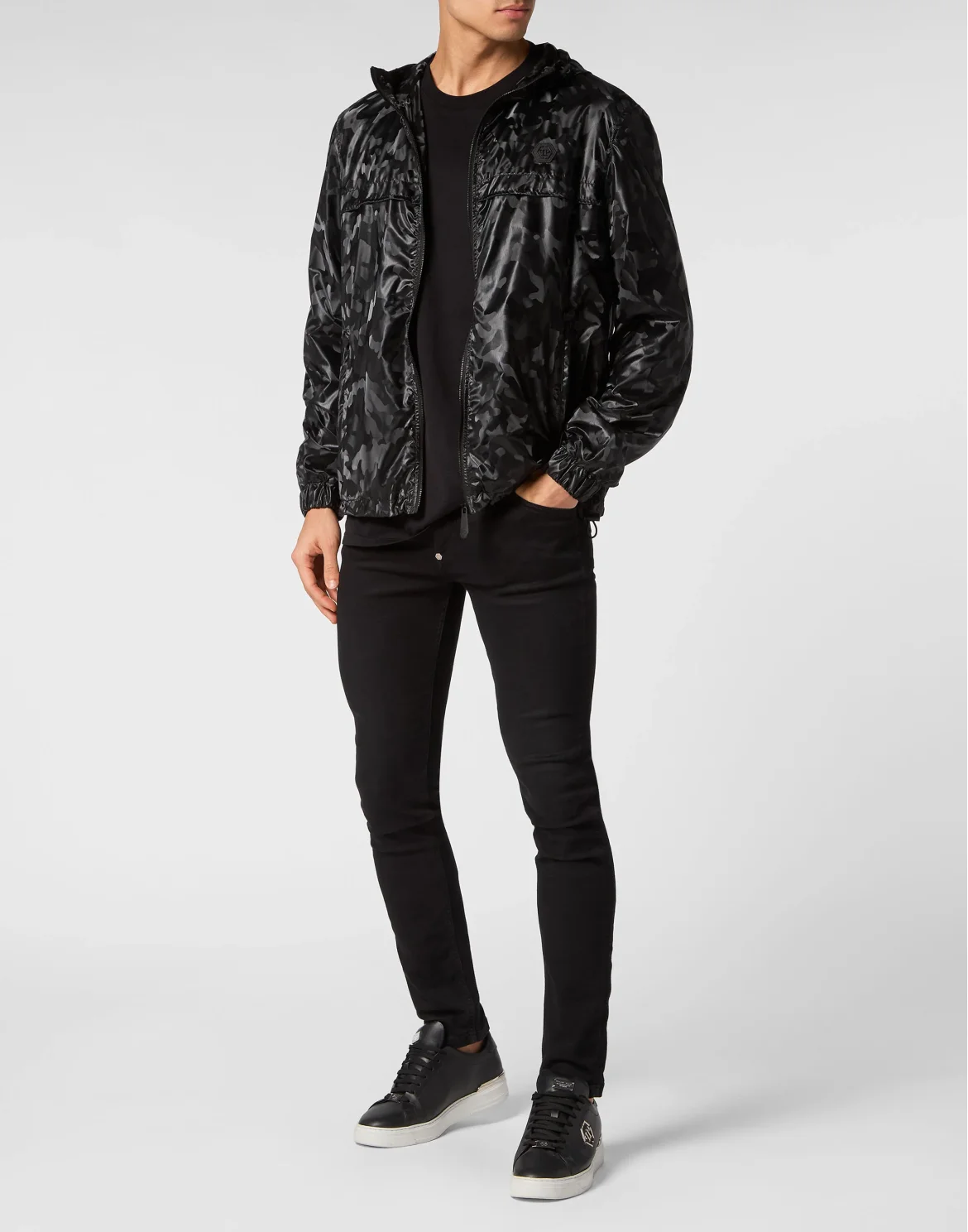 Nylon Windbreaker Camouflage, цвет: Черный