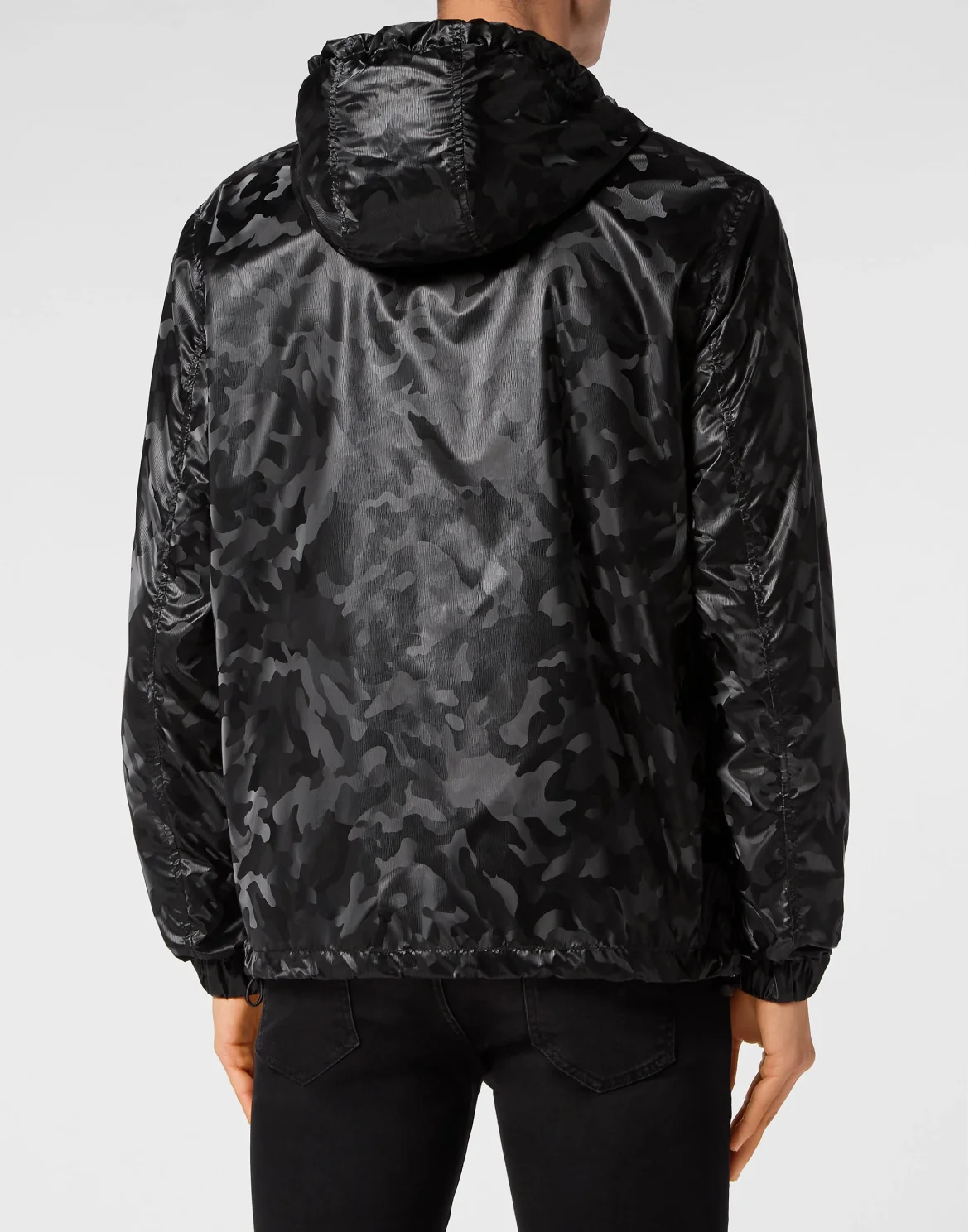 Nylon Windbreaker Camouflage, цвет: Черный