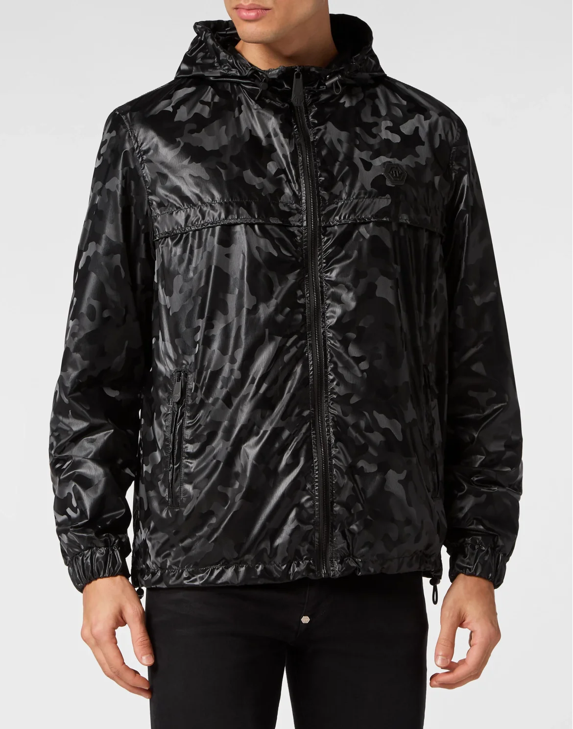 Nylon Windbreaker Camouflage, цвет: Черный
