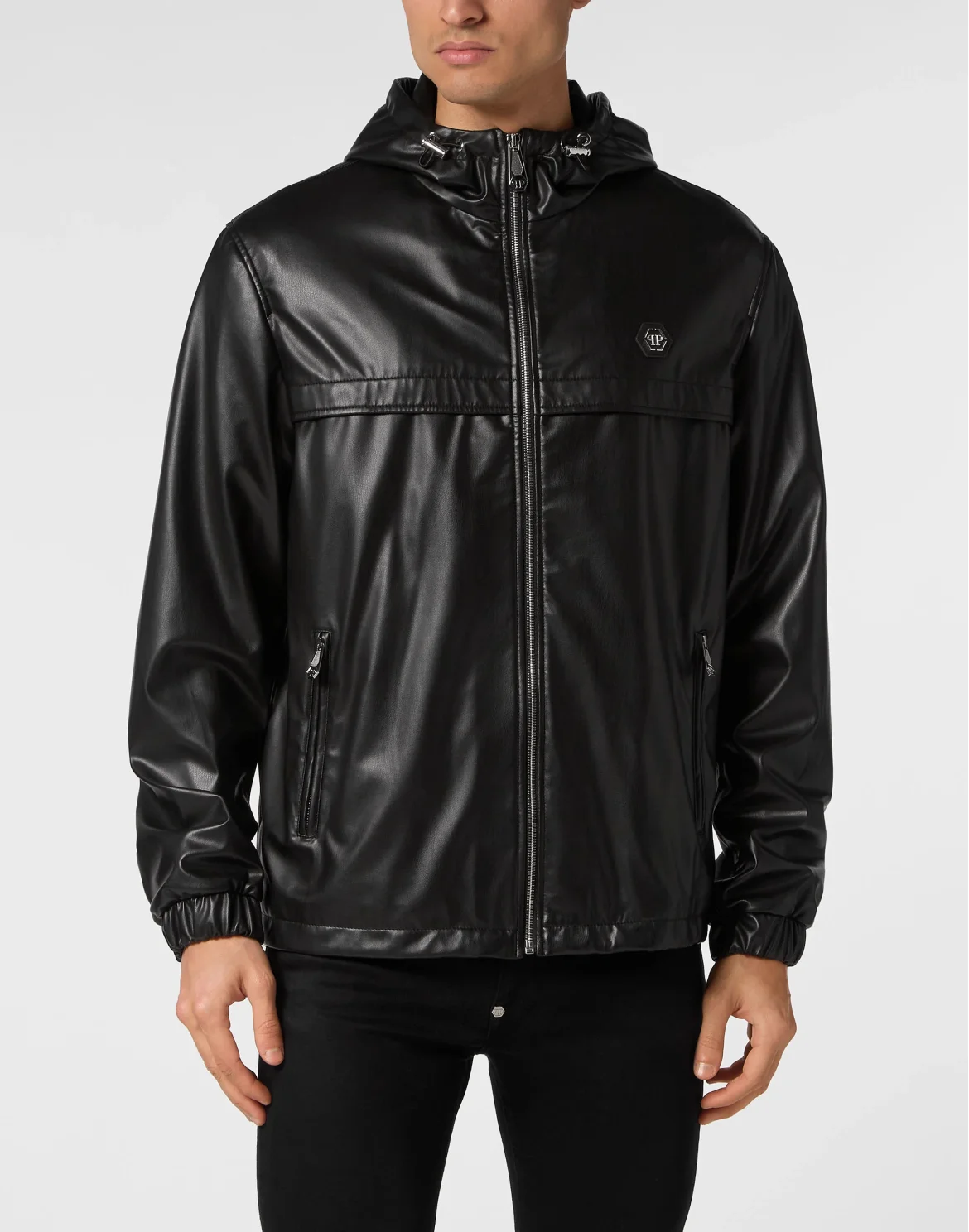 Eco Leather Windbreaker, цвет: Черный