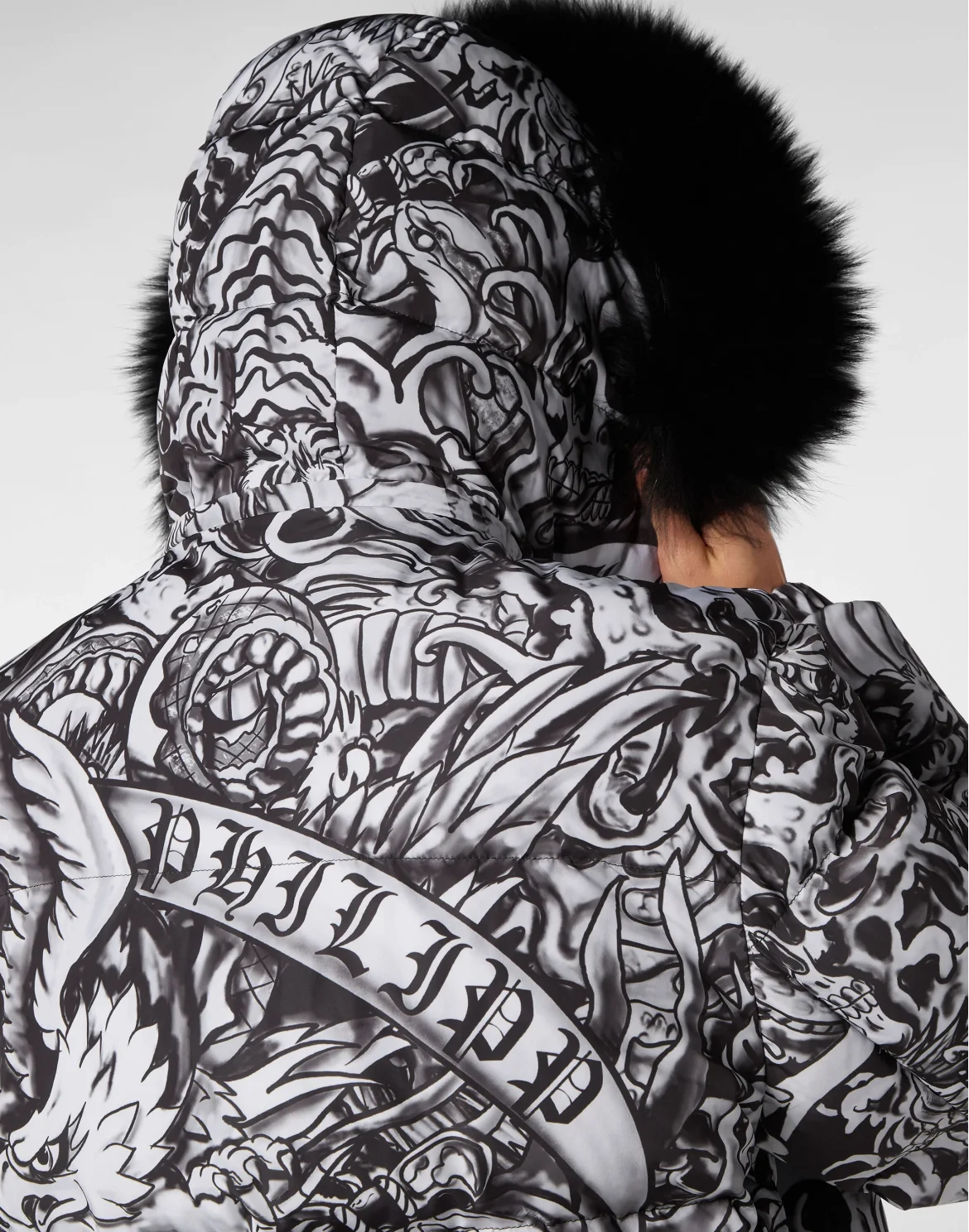 Nylon Down Jacket Tattoo, цвет: Черный