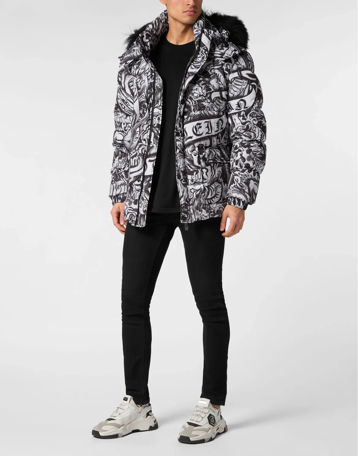 Nylon Down Jacket Tattoo, цвет: Черный