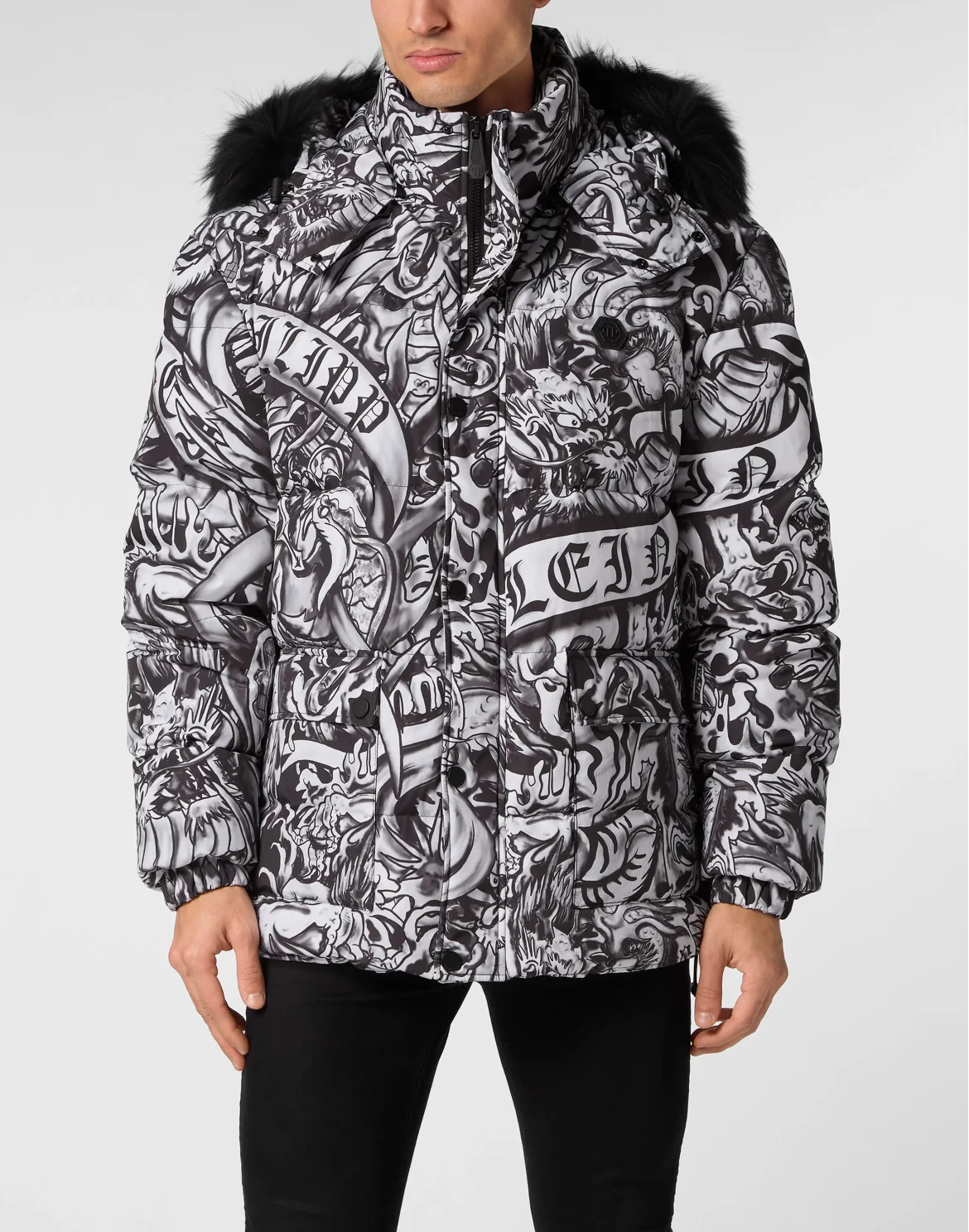Nylon Down Jacket Tattoo, цвет: Черный