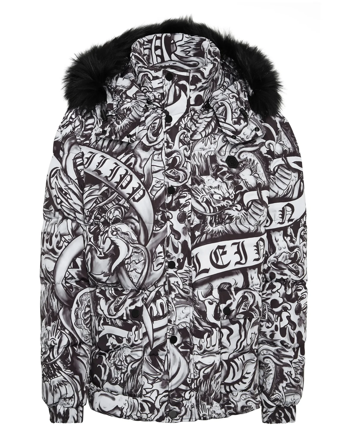 Nylon Down Jacket Tattoo, цвет: Черный