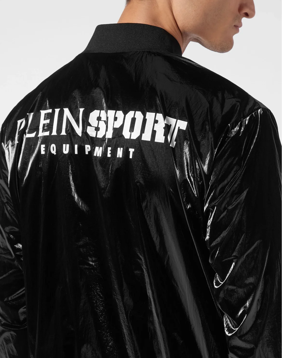 Nylon Crease Bomber Jacket, цвет: Черный