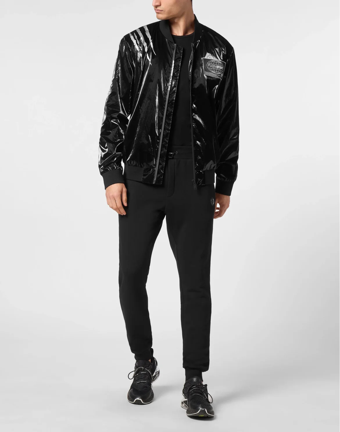 Nylon Crease Bomber Jacket, цвет: Черный