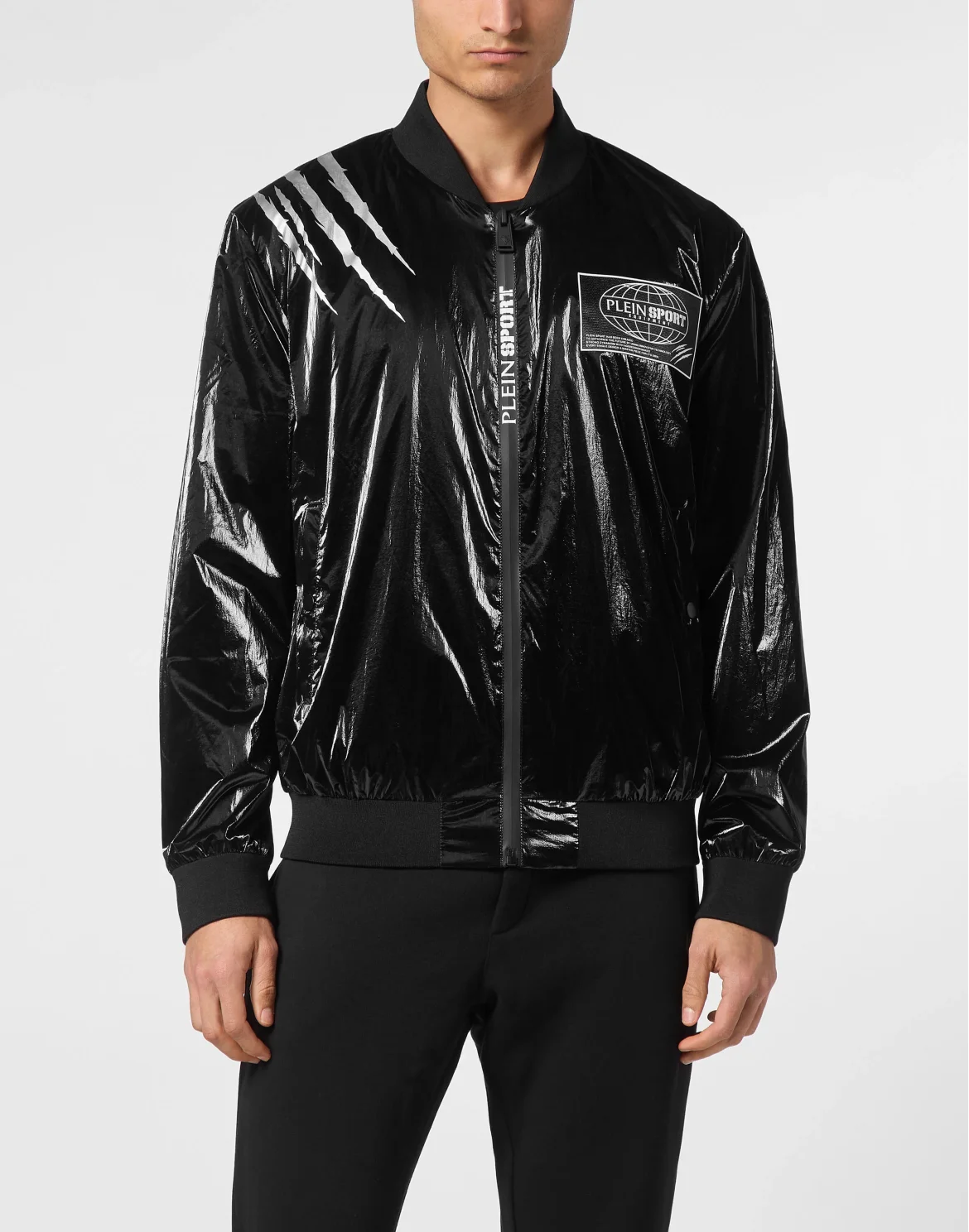 Nylon Crease Bomber Jacket, цвет: Черный