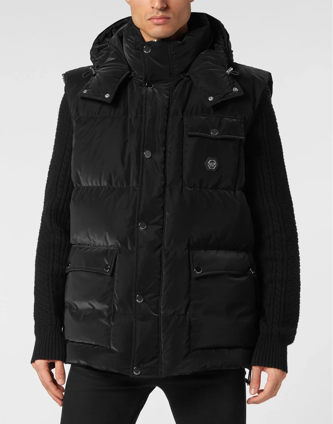 Nylon Down Jacket Vest, цвет: Черный