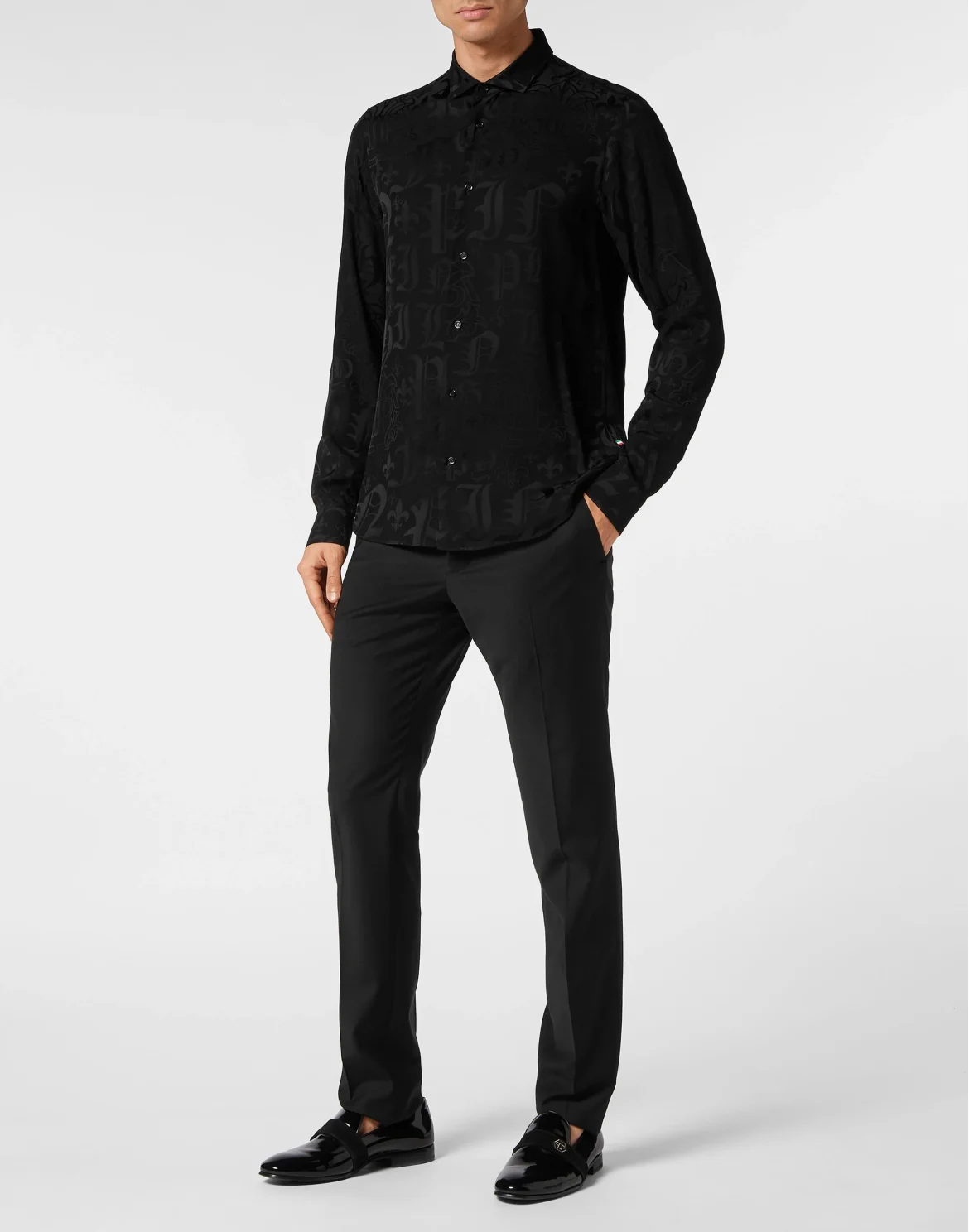 Jacquard Shirt Sugar Daddy Cut LS Monogram, цвет: Черный