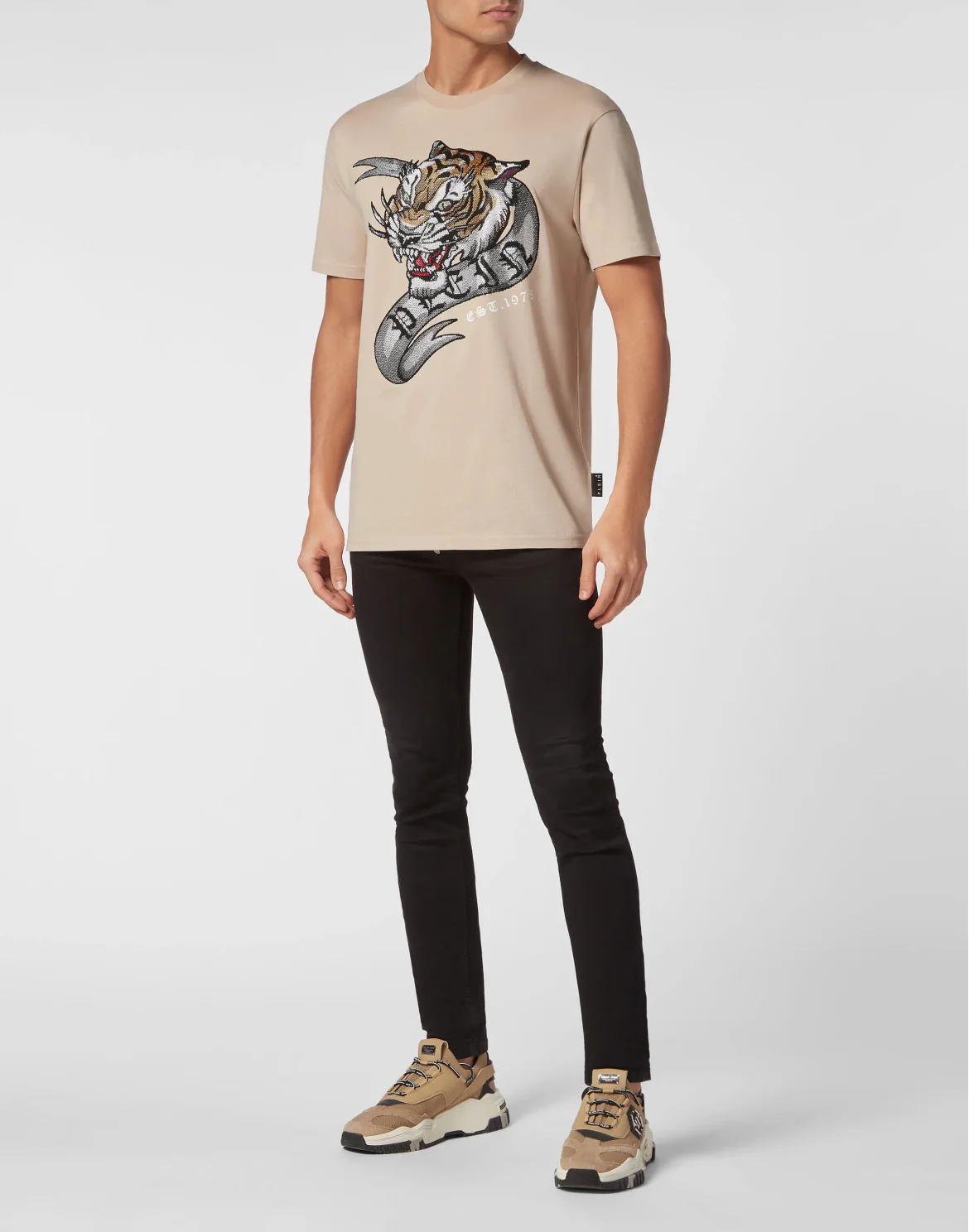 T-shirt Round Neck SS Tattoo, цвет: Бежевый