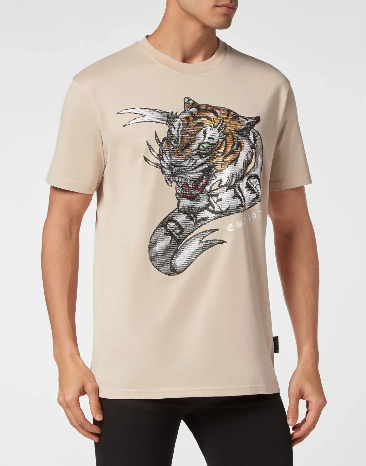 T-shirt Round Neck SS Tattoo, цвет: Бежевый