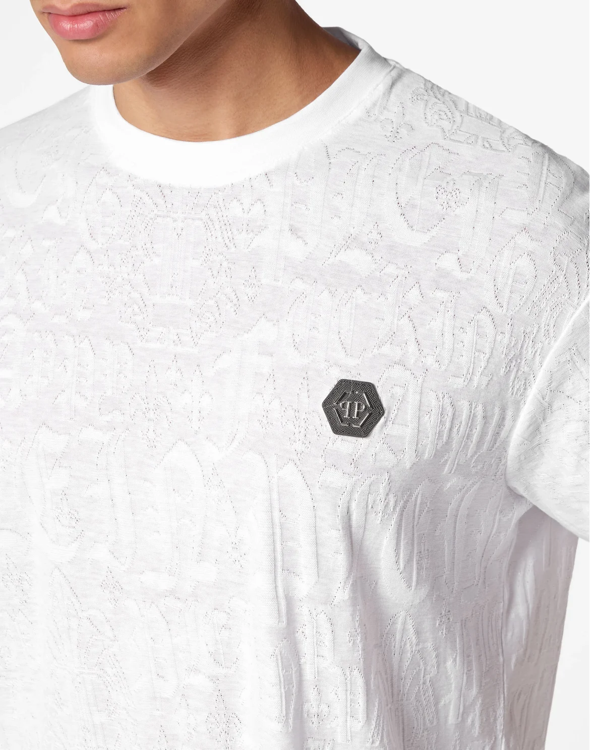T-shirt Round Neck SS Monogram, цвет: Белый