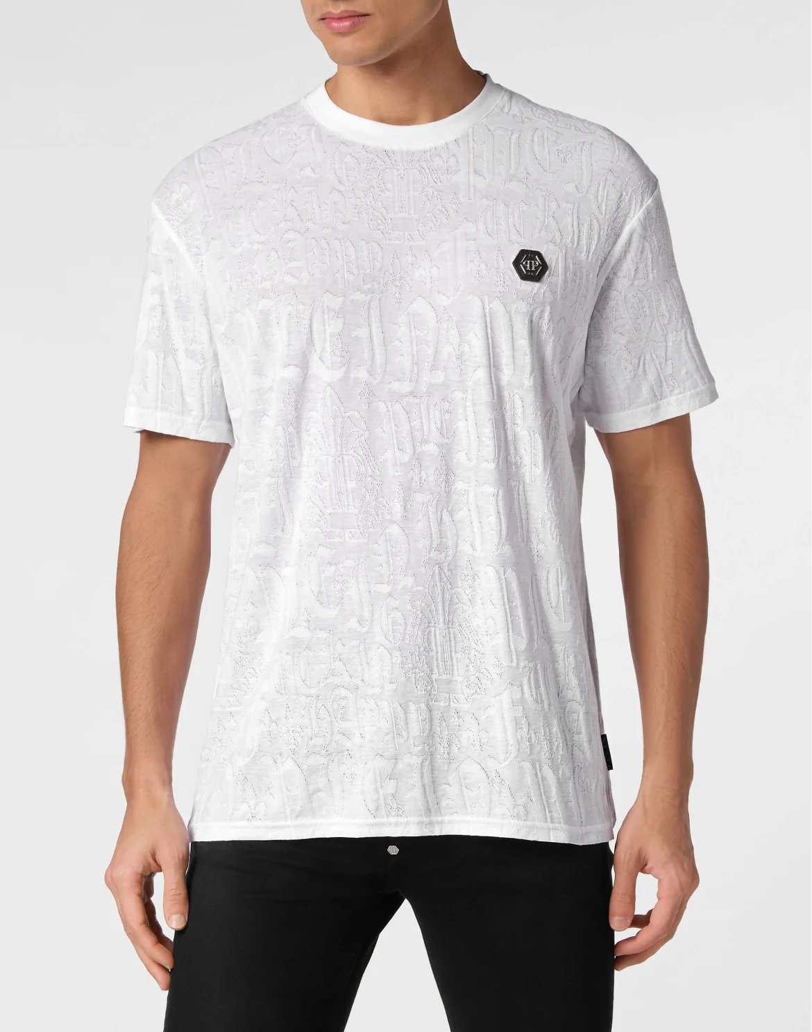T-shirt Round Neck SS Monogram, цвет: Белый