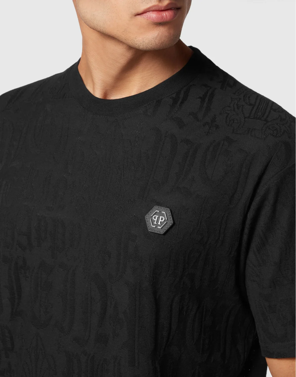 T-shirt Round Neck SS Monogram, цвет: Черный