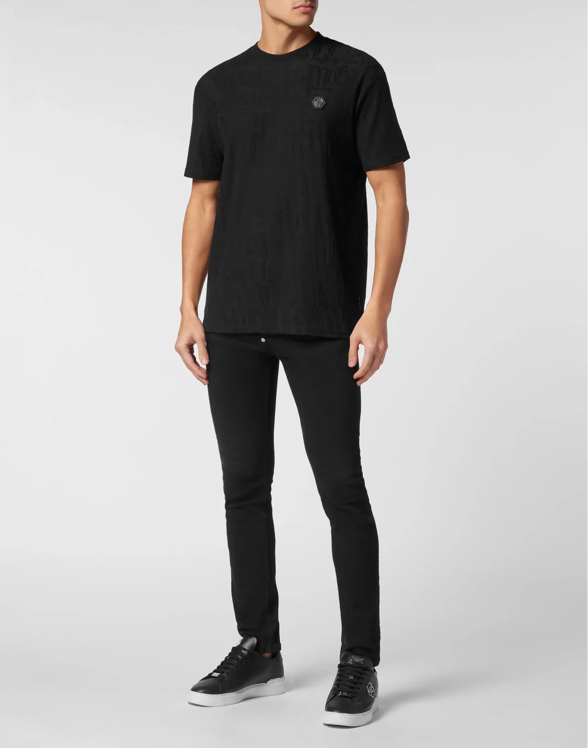 T-shirt Round Neck SS Monogram, цвет: Черный