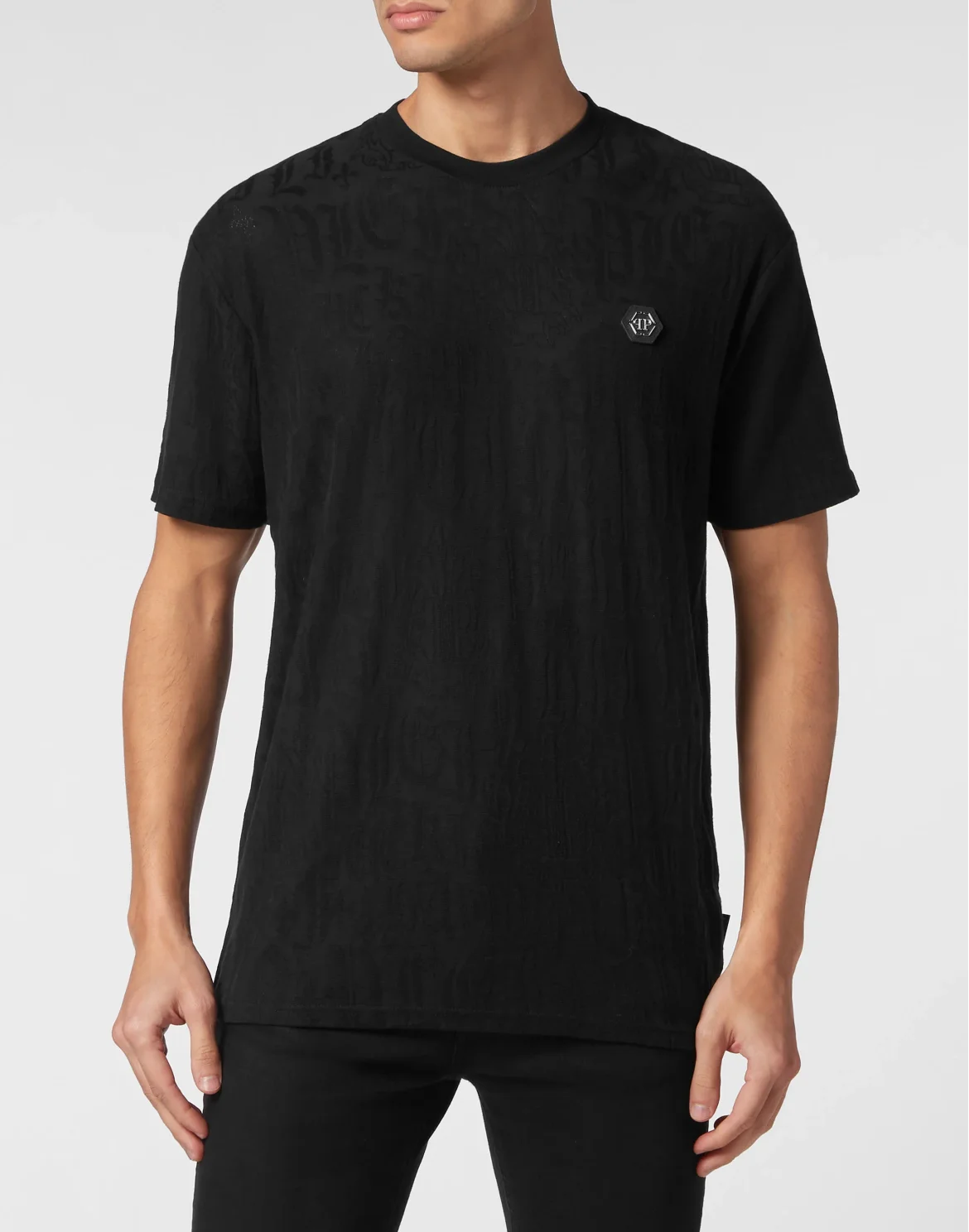 T-shirt Round Neck SS Monogram, цвет: Черный