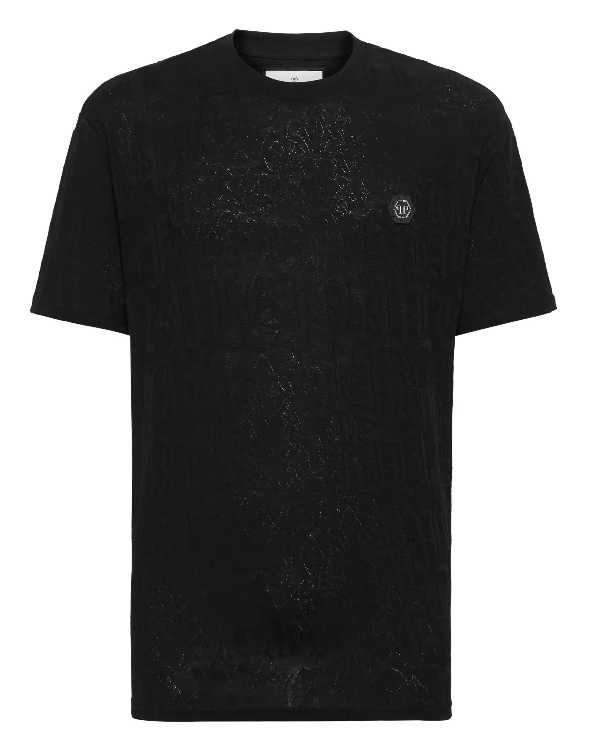 T-shirt Round Neck SS Monogram, цвет: Черный