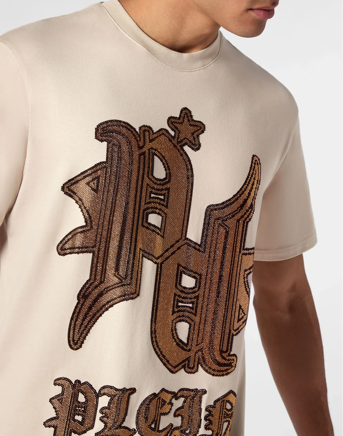 T-shirt Round Neck SS Tattoo, цвет: Бежевый