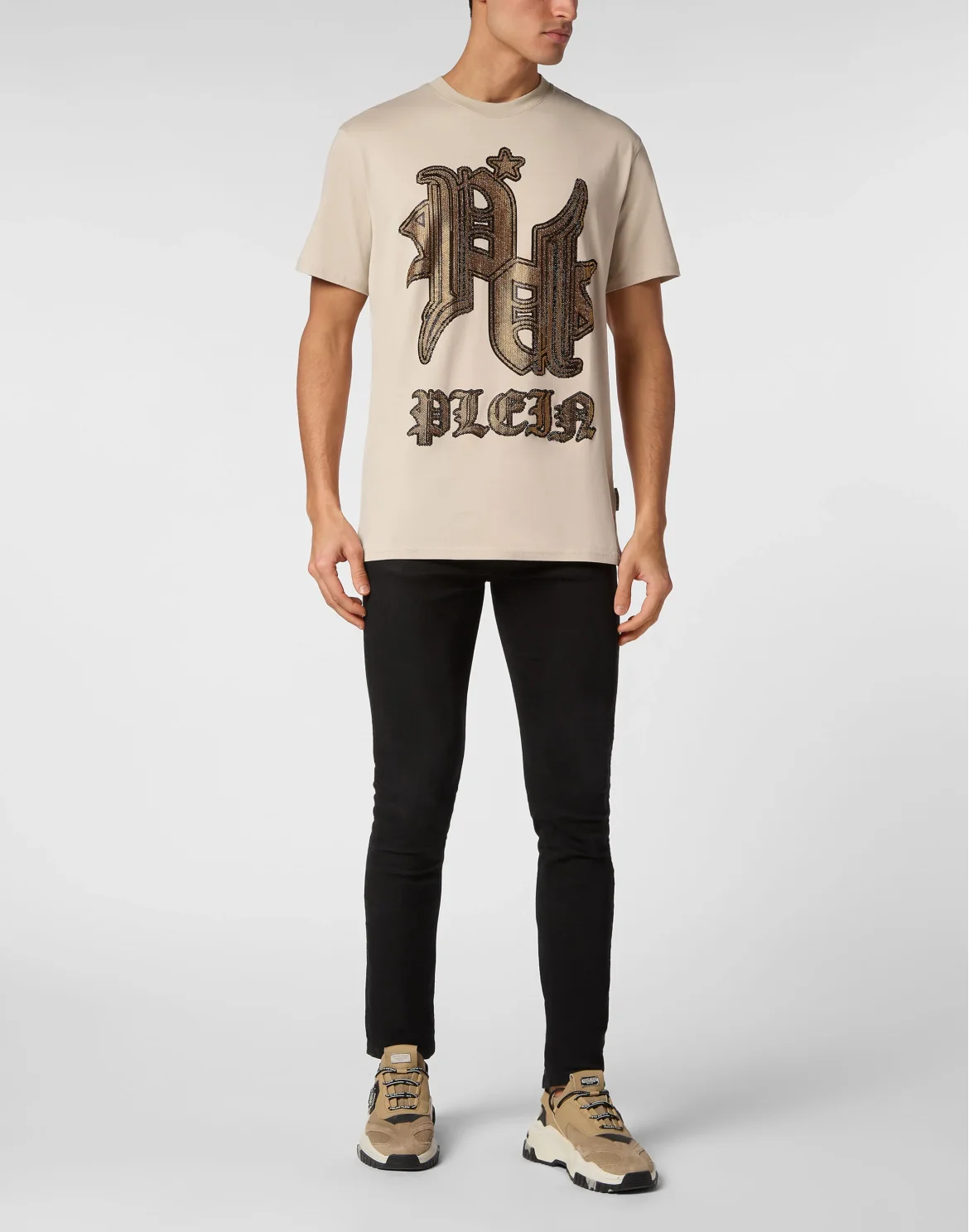 T-shirt Round Neck SS Tattoo, цвет: Бежевый