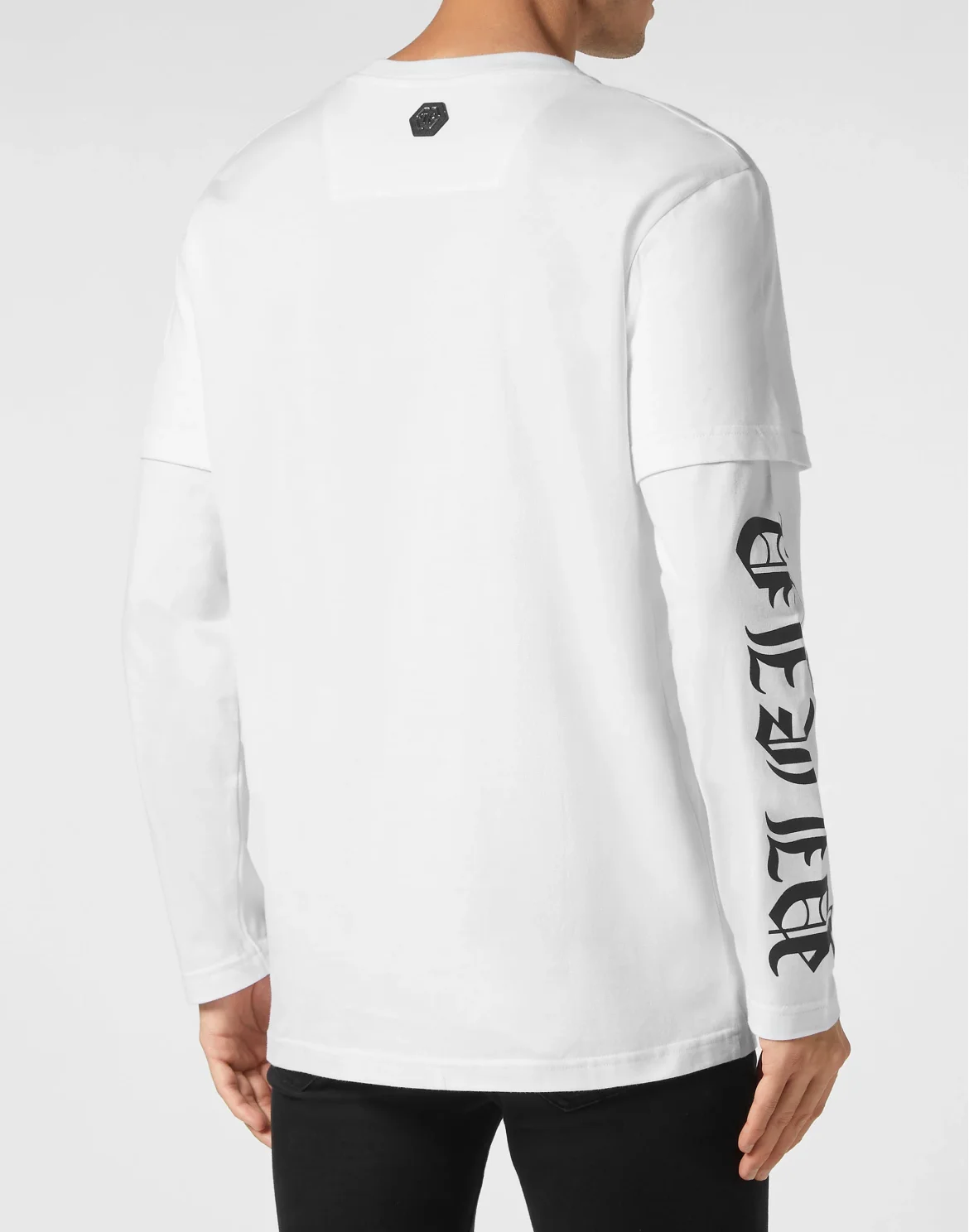 T-shirt Round Neck Double Sleeve Gothic Plein, цвет: Белый
