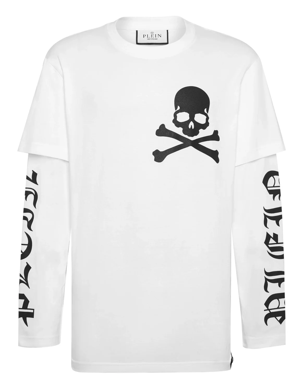 T-shirt Round Neck Double Sleeve Gothic Plein, цвет: Белый