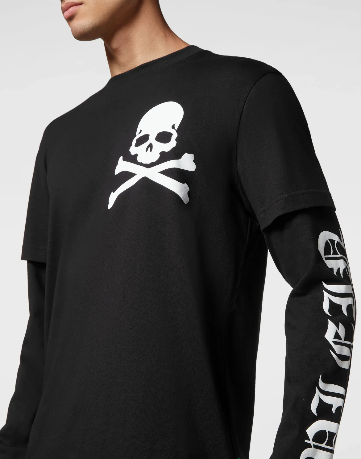 T-shirt Round Neck Double Sleeve Gothic Plein, цвет: Черный