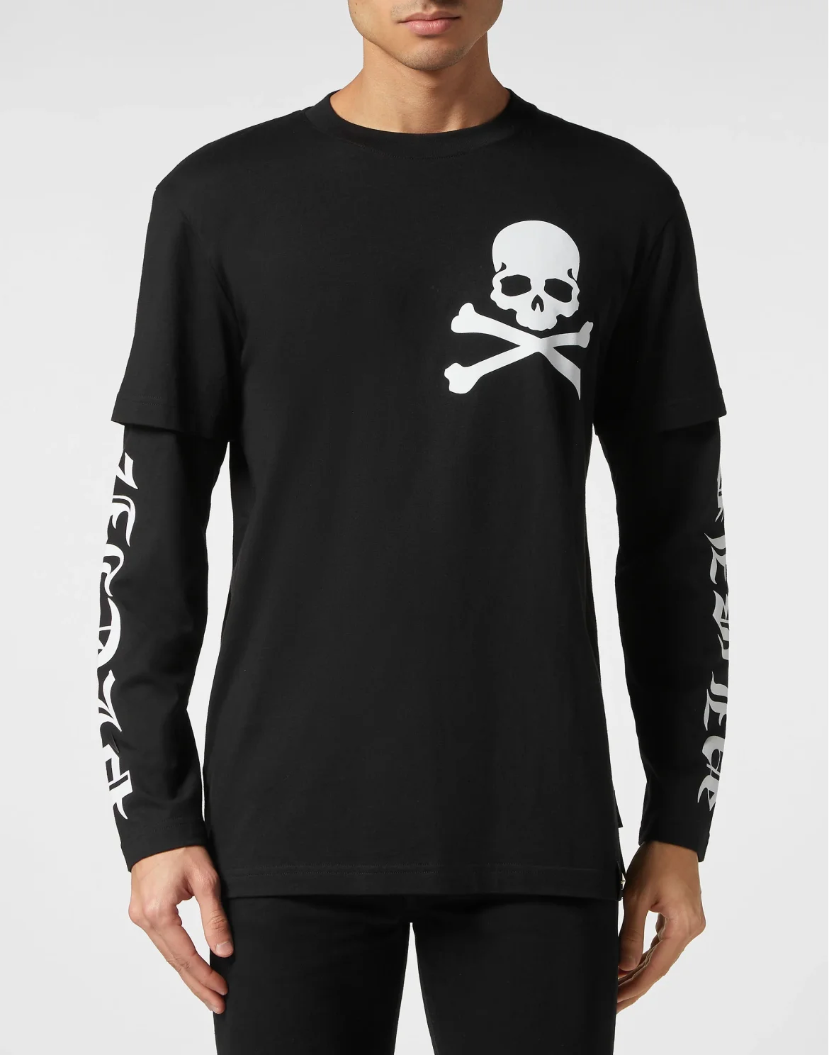 T-shirt Round Neck Double Sleeve Gothic Plein, цвет: Черный