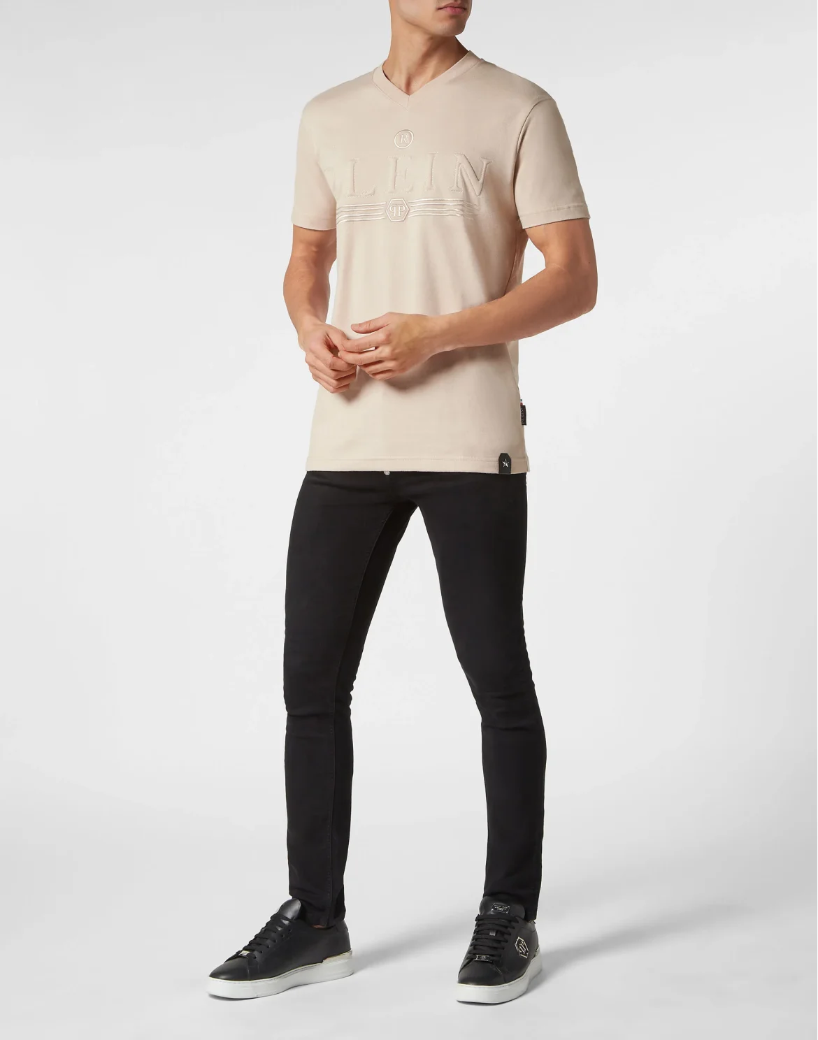 T-shirt V-Neck SS, цвет: Бежевый