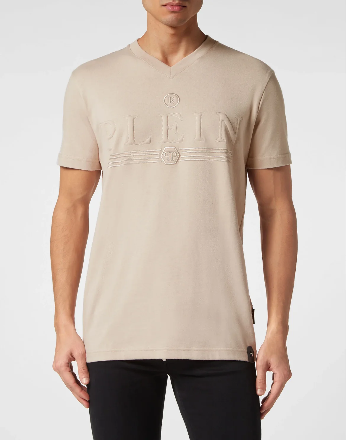 T-shirt V-Neck SS, цвет: Бежевый