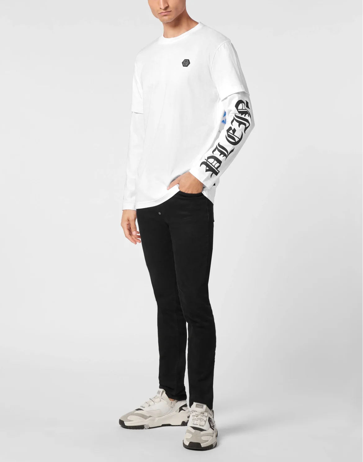 T-shirt Round Neck LS Gothic Plein, цвет: Белый