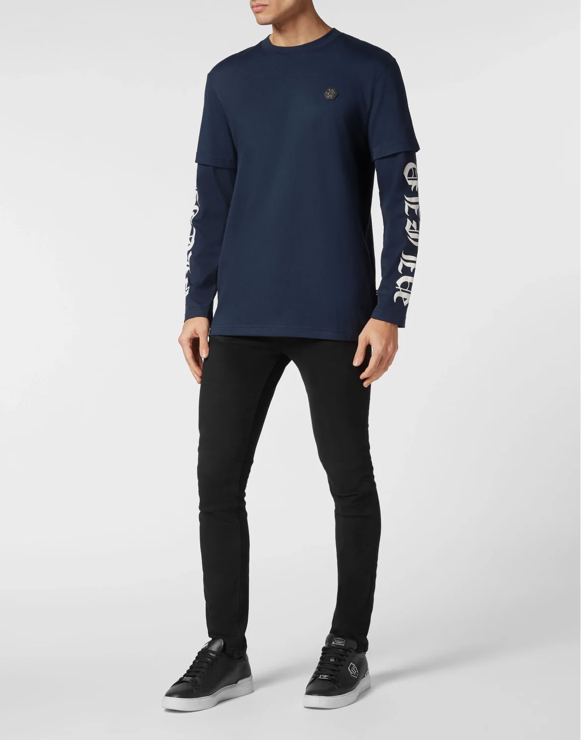 T-shirt Round Neck LS Gothic Plein, цвет: Синий