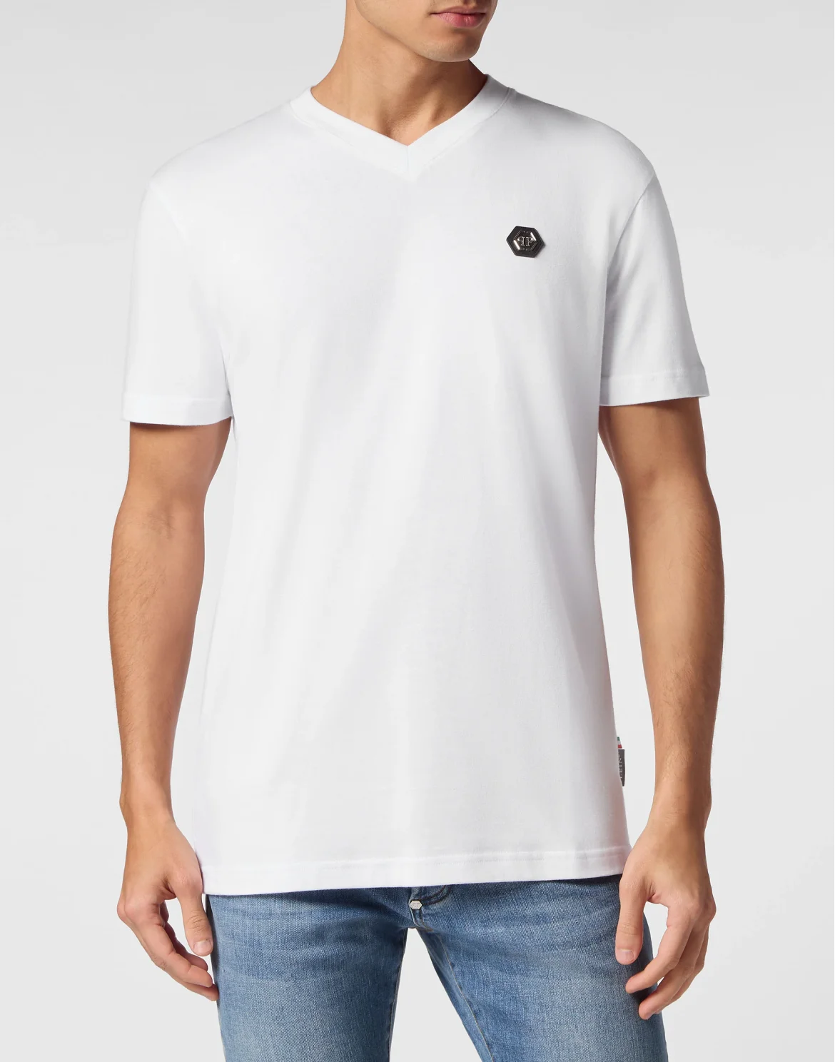 T-shirt V-Neck SS Gothic Plein, цвет: Белый