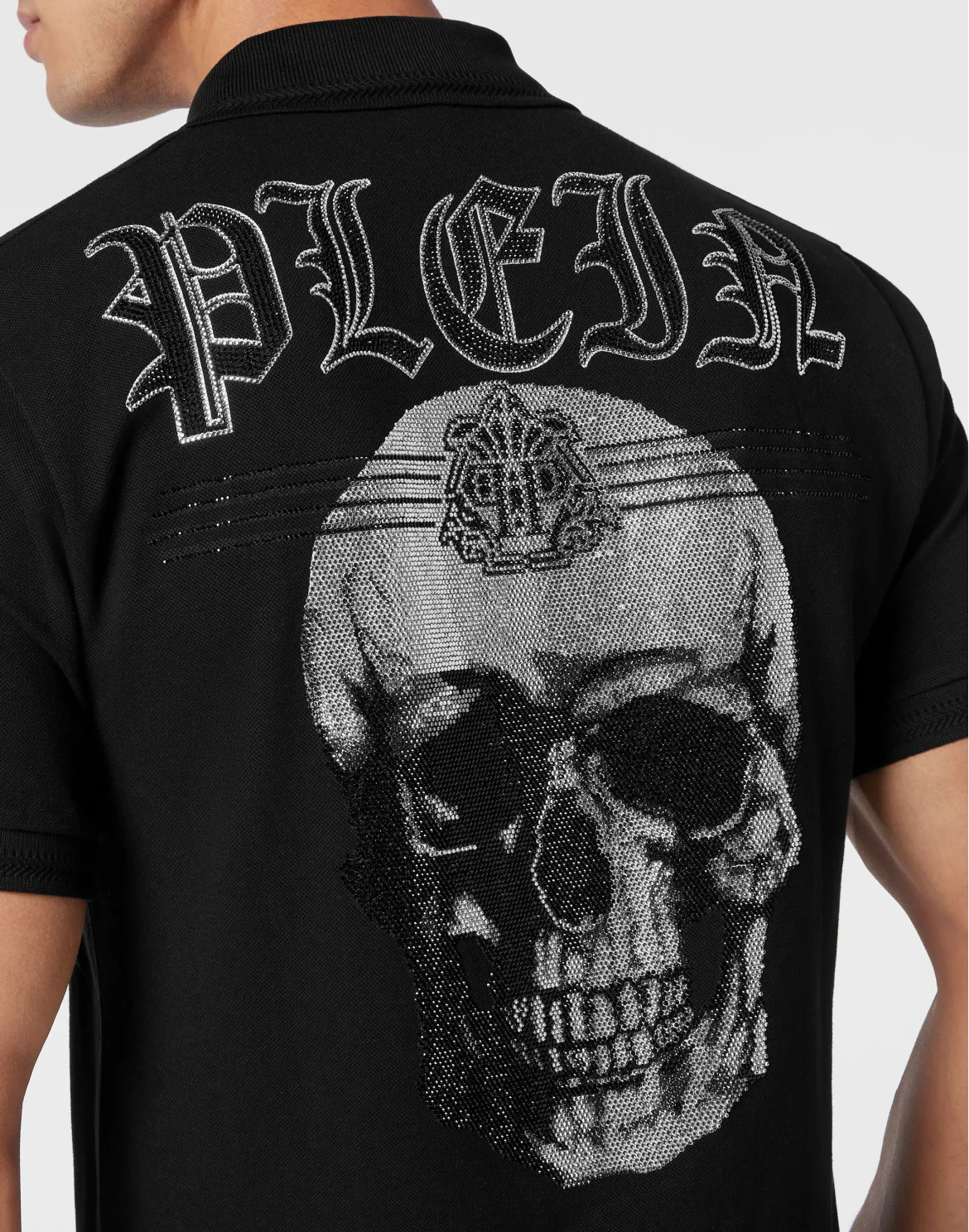 Polo Shirt SS Skull strass, цвет: Черный