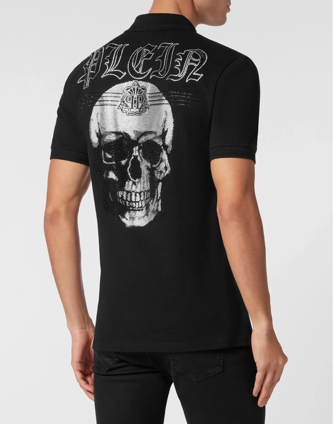 Polo Shirt SS Skull strass, цвет: Черный