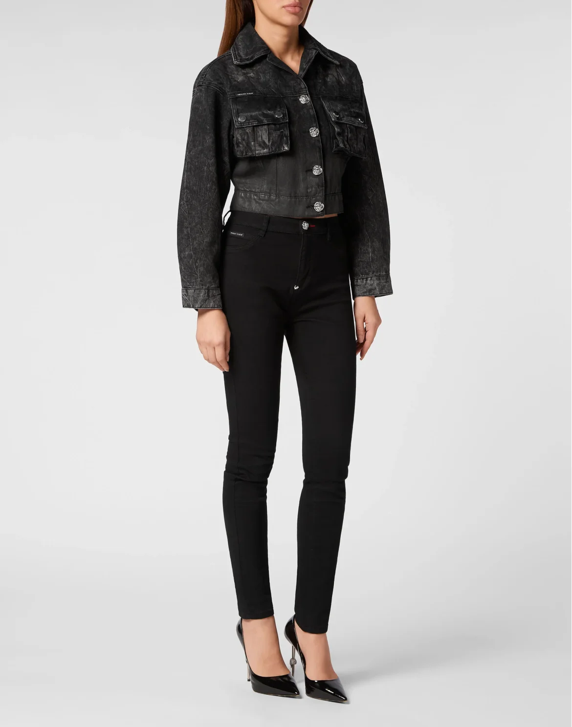 Denim Cargo Jacket, цвет: Черный