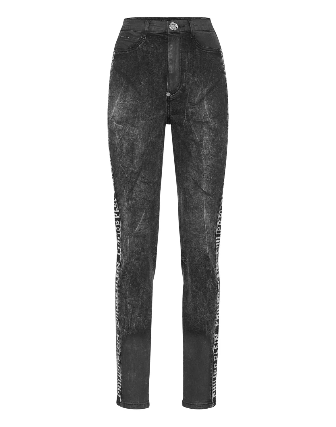 Super High Waist Jegging Crystal Plein, цвет: Черный