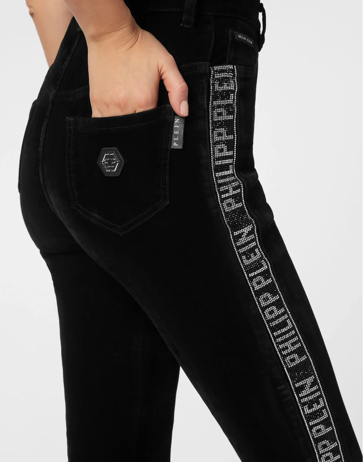 Super High Waist Jegging Crystal Plein, цвет: Черный