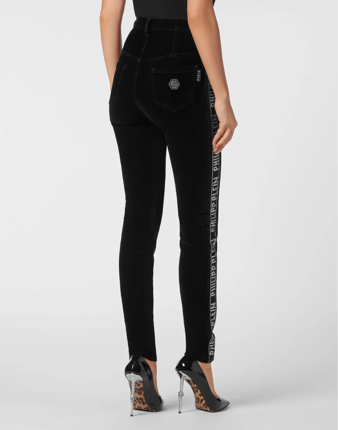 Super High Waist Jegging Crystal Plein, цвет: Черный