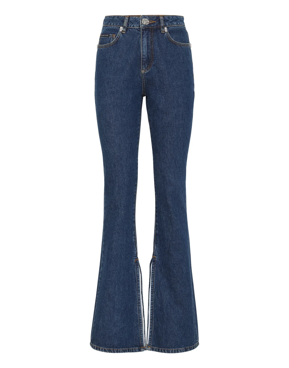 Crystal Skull Denim Flaire Fit Trousers, цвет: Синий