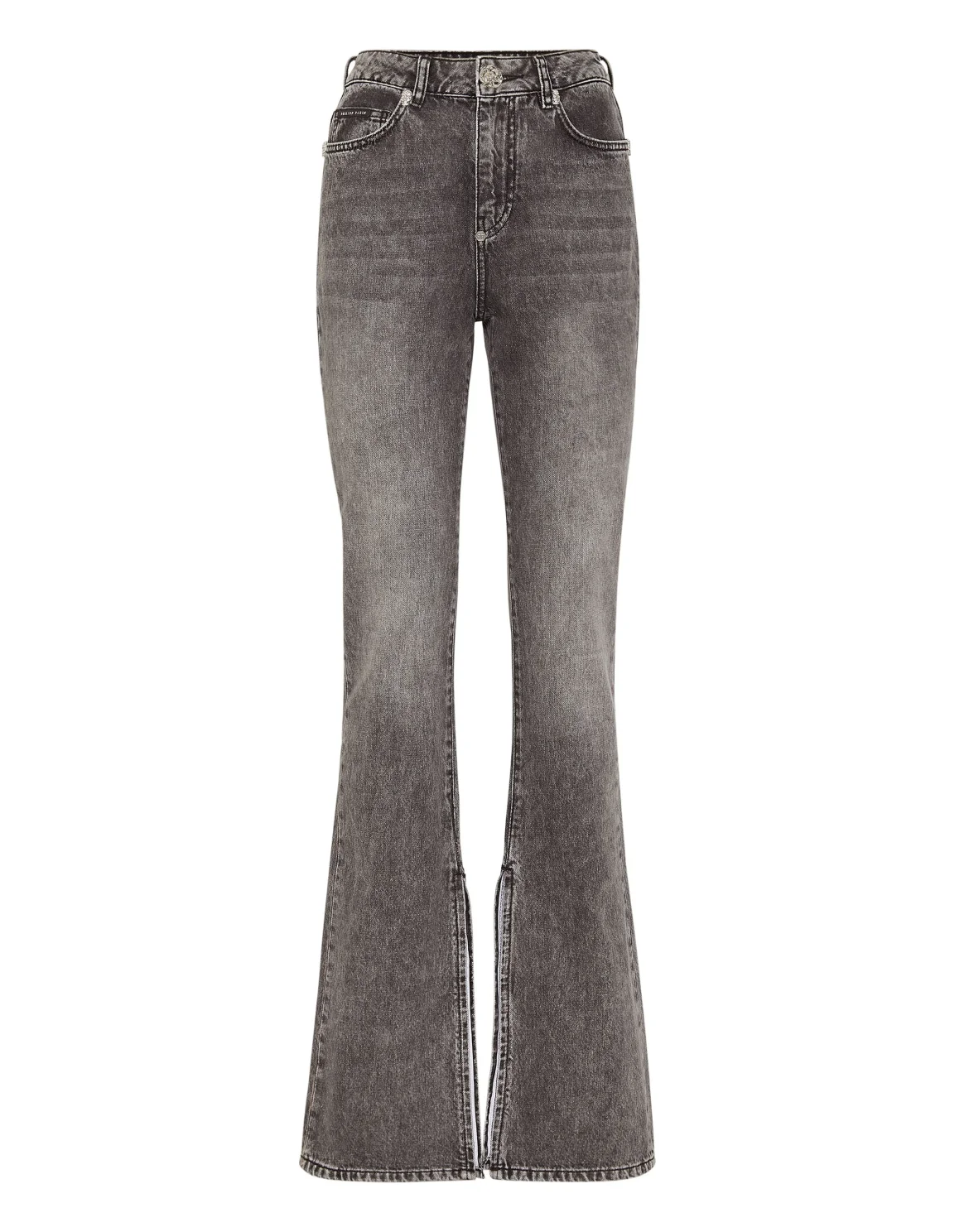 Crystal Skull Denim Flaire Fit Trousers, цвет: Черный