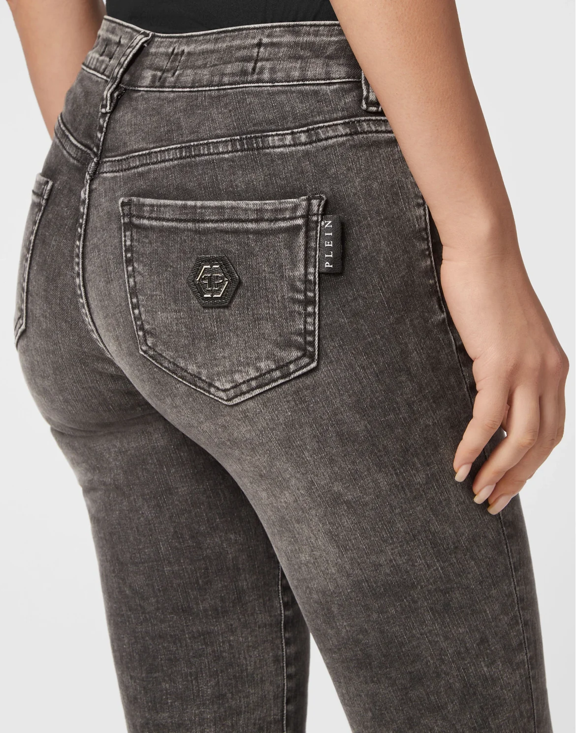 Denim Jegging Fit Trousers, цвет: Черный