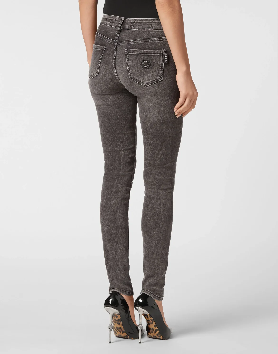 Denim Jegging Fit Trousers, цвет: Черный