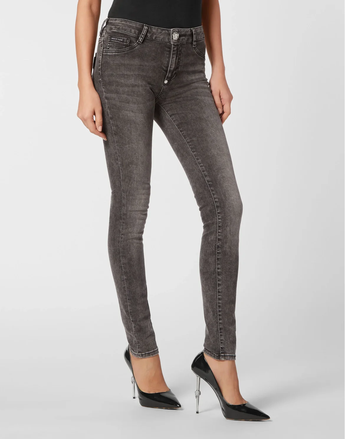 Denim Jegging Fit Trousers, цвет: Черный