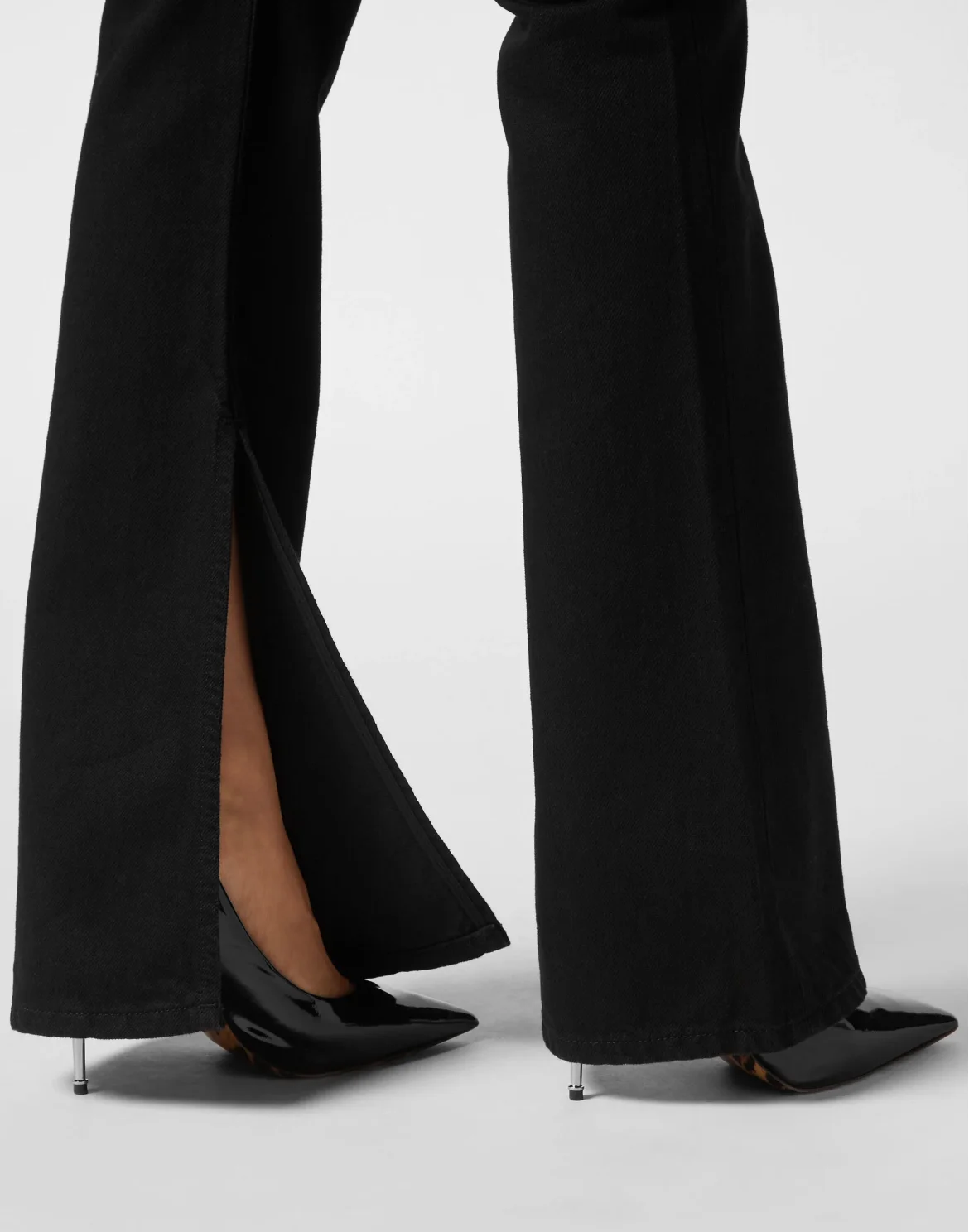 Denim Flare Fit Trousers, цвет: Черный