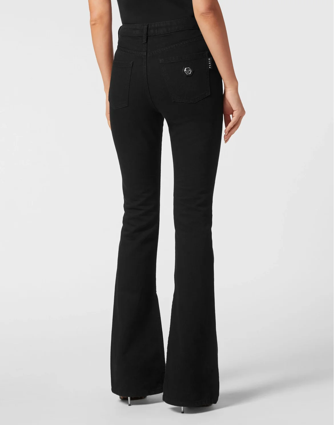 Denim Flare Fit Trousers, цвет: Черный