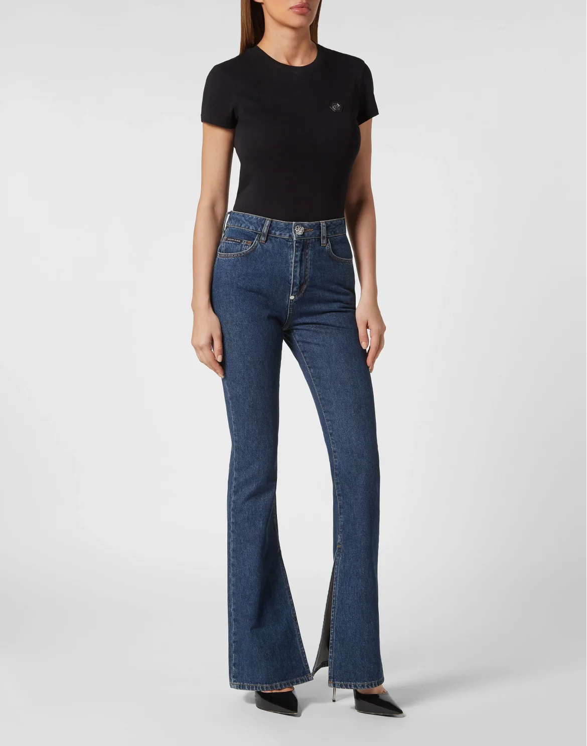 Denim Flare Fit Trousers, цвет: Синий